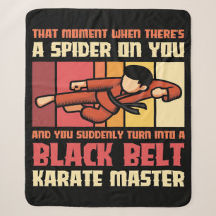 Spider Black Belt Karate Master Sherpa Blanket