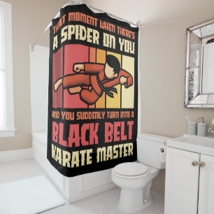Spider Black Belt Karate Master Shower Curtain