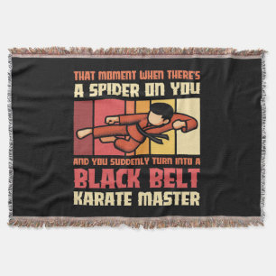 Spider Black Belt Karate Master Throw Blanket