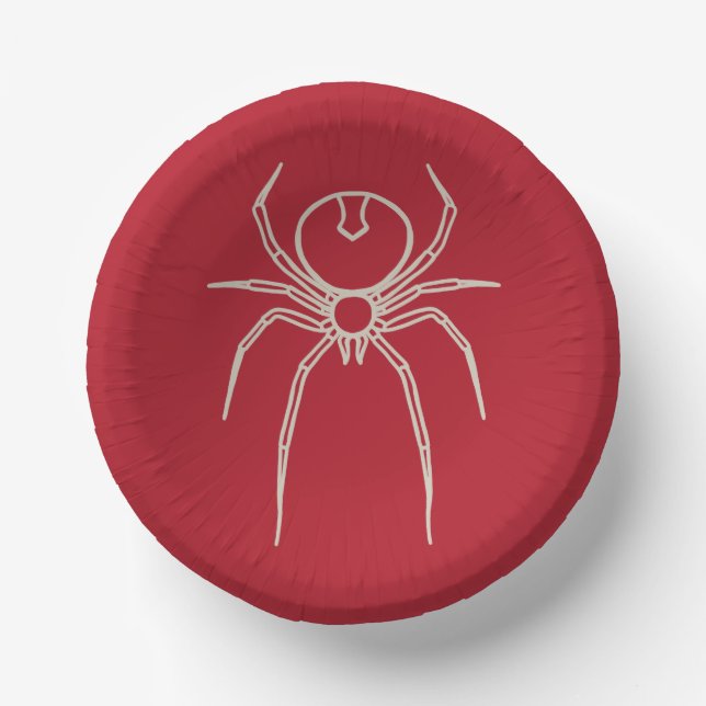  Spider - Blood Red and Bone White Paper Plate (Front)