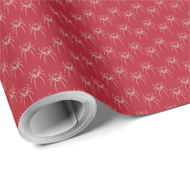  Spider - Blood Red and Bone White Wrapping Paper (Roll Corner)