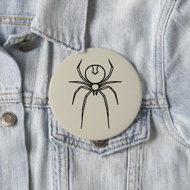 Spider - Bone White and Bat Black 10 Cm Round Badge (In Situ)