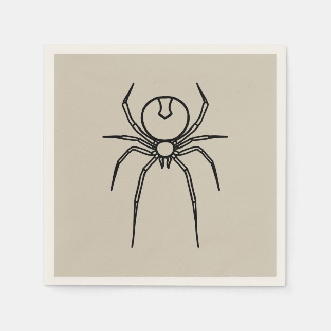 Spider - Bone White and Bat Black Napkin (Front)