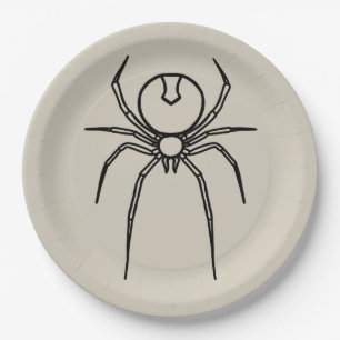 Spider - Bone White and Bat Black Paper Plate