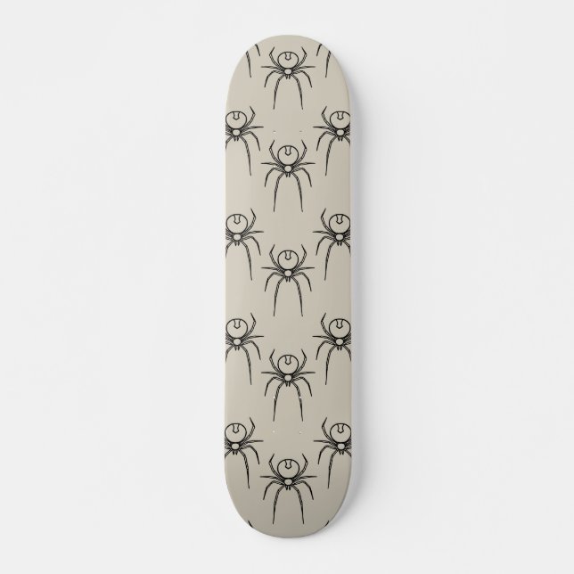 Spider - Bone White and Bat Black Skateboard (Front)