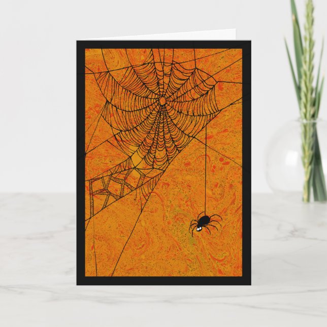 Spider Boo in Web greeting card (Front)