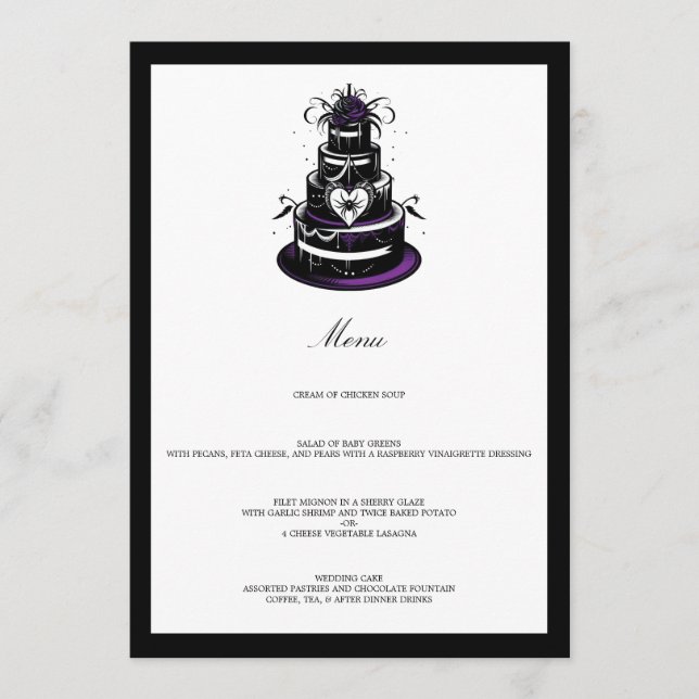 Spider Cake Menu (Front)