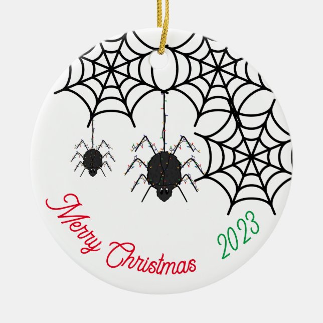 Spider christmas ceramic ornament (Front)