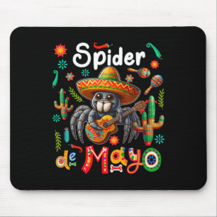 Spider Cinco De Mayo Mexican Sombrero Guitar Colou Mouse Pad