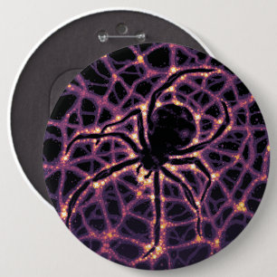 Spider Cosmic Web, Halloween Galaxy of Horrors 6 Cm Round Badge