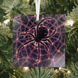 Spider Cosmic Web, Halloween Galaxy of Horrors Glass Tree Decoration