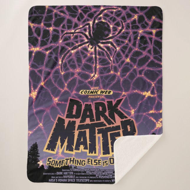 Spider Cosmic Web, Halloween Galaxy of Horrors Sherpa Blanket (Front)