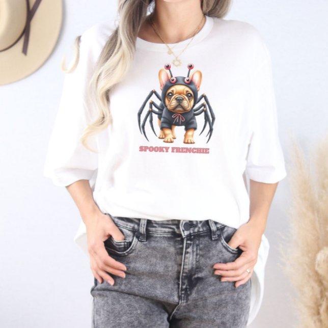 Spider Costume Frenchie Pup Halloween  T-Shirt (Creator Uploaded)