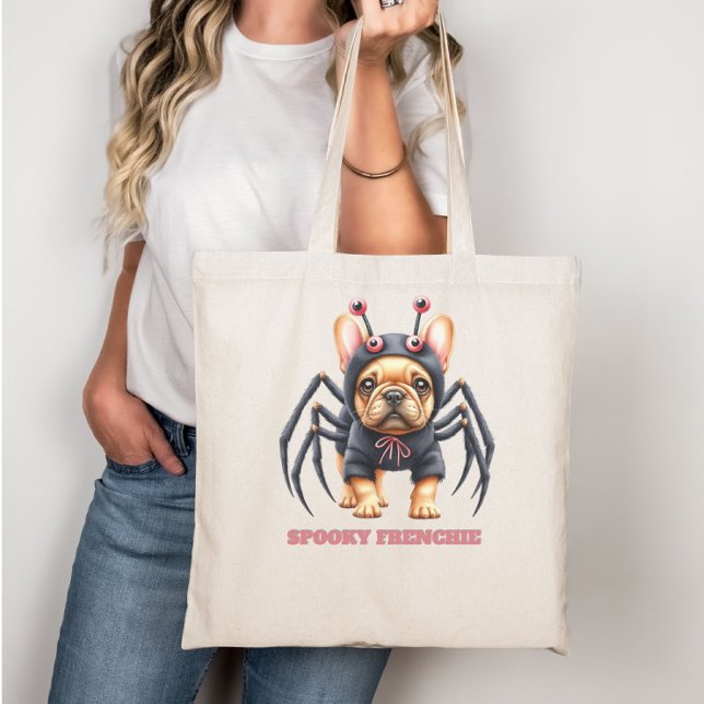 Spider Costume Frenchie Pup Halloween  Tote Bag (Creator Uploaded)