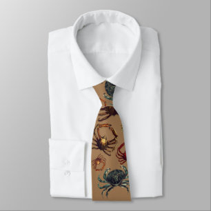 Spider Crabs Pattern tan Tie