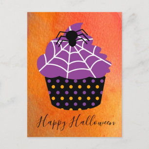 Spider cupcake Halloween theme Postcard