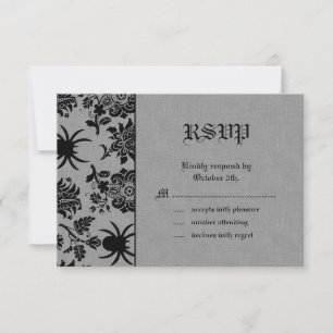 Spider Damask on Grey Linen RSVP