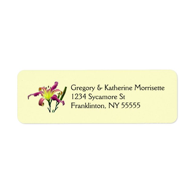 Spider Daylily Return Address Labels (Front)