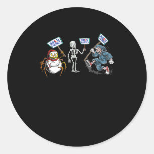 Spider Dead skull Running Skeleton Snowman Spider Classic Round Sticker