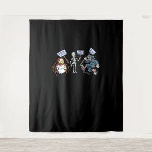 Spider  Dead skull Running Skeleton Snowman Spider Tapestry