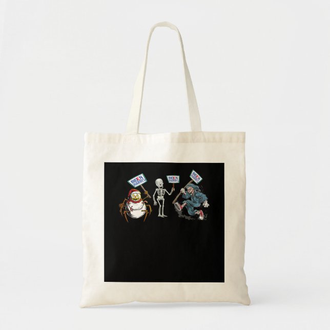 Spider |Dead skull Running Skeleton Snowman Spider Tote Bag (Front)