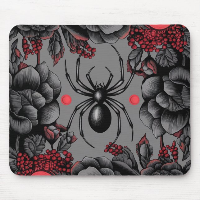 Spider Floral design Gothic style  Mouse Pad (Front)