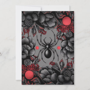 Spider Floral design Gothic style Thank You Card