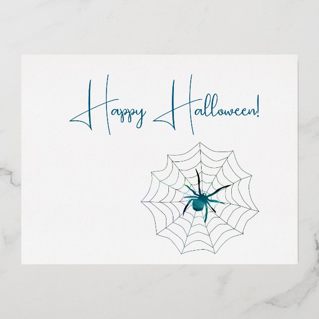 Spider Foil Holiday Post Card (Front)