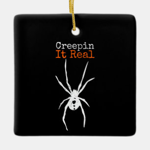 Spider G Funny Halloween Costume - Creepin It Real Ceramic Ornament