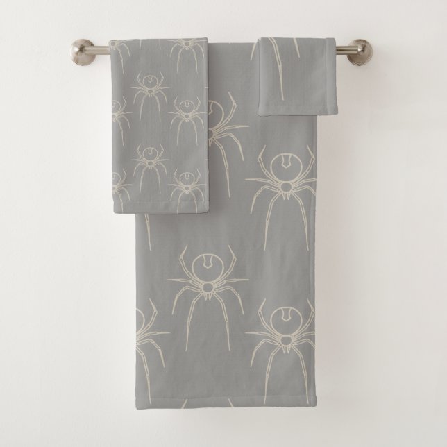 Spider - Ghost Grey and Bone White Bath Towel Set (Insitu)