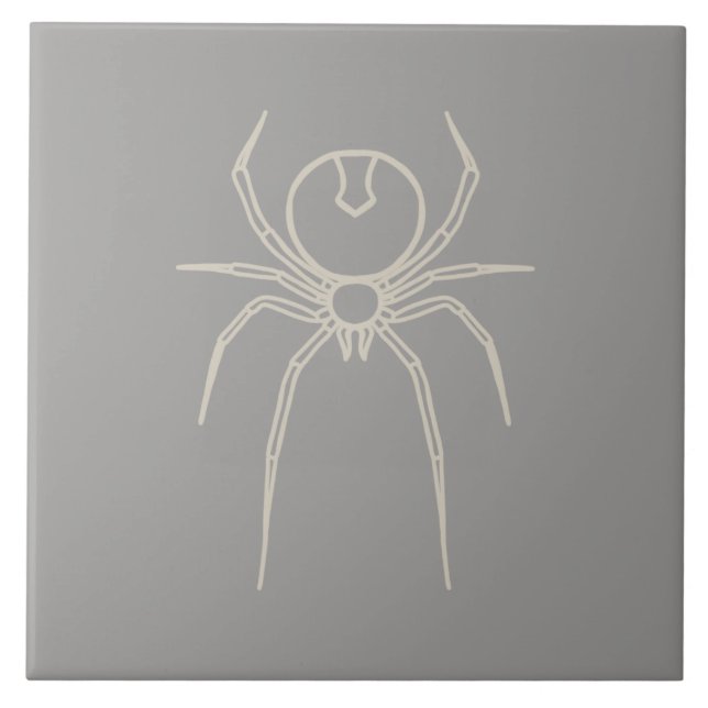 Spider - Ghost Grey and Bone White Ceramic Tile (Front)