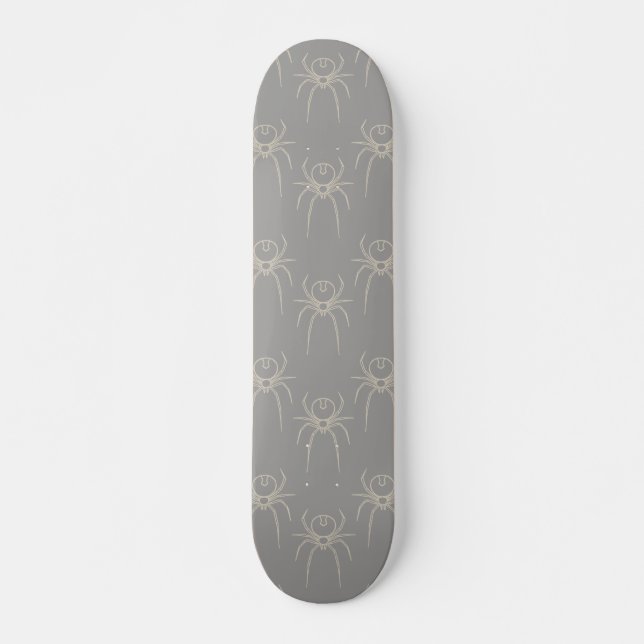 Spider - Ghost Grey and Bone White Skateboard (Front)