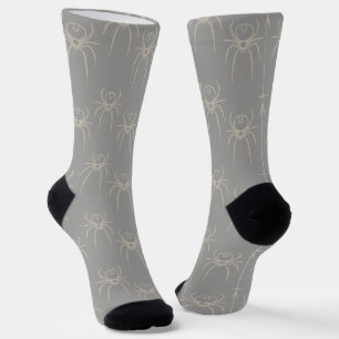 Spider - Ghost Grey and Bone White Socks