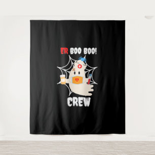 Spider Gift   Boo Crew Nurse Halloween Cute Spider Tapestry