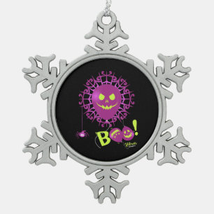 Spider Gift Boo Ghost Bats Spider Creepy Halloween Snowflake Pewter Christmas Ornament