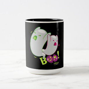 Spider Gift Boo Ghost Bats Spider Creepy Halloween Two-Tone Coffee Mug