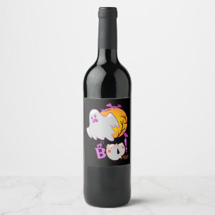 Spider Gift Boo Ghost Bats Spider Creepy Halloween Wine Label