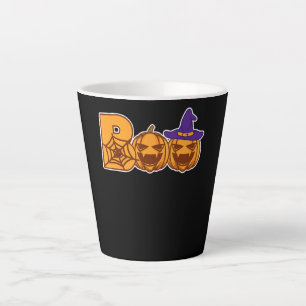 Spider Gift Boo Halloween Pumpkin Faces Spider Latte Mug