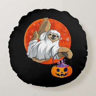 Spider Gift Boo Halloween With Pumpkin Round Cushion