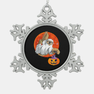 Spider Gift Boo Halloween With Pumpkin Snowflake Pewter Christmas Ornament