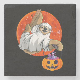 Spider Gift Boo Halloween With Pumpkin Stone Coaster