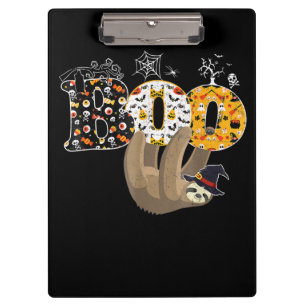 Spider Gift Boo Halloween With Sloth Witch Hat Clipboard