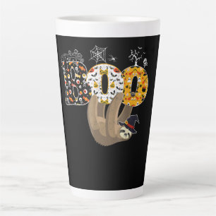 Spider Gift Boo Halloween With Sloth Witch Hat Latte Mug
