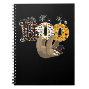 Spider Gift Boo Halloween With Sloth Witch Hat Notebook