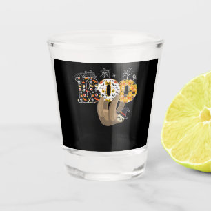 Spider Gift   Boo Halloween With Sloth Witch Hat Shot Glass