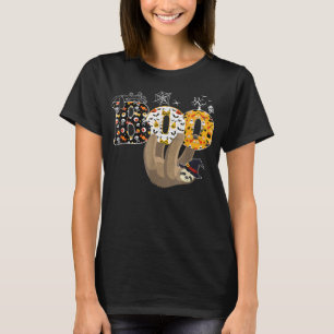 Spider Gift Boo Halloween With Sloth Witch Hat T-Shirt