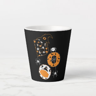 Spider Gift  Boo Mask Spider Witch Hat Pumpkin Latte Mug