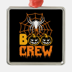Spider Gift Boo Pumpkin Halloween Spider Boo Crew Metal Ornament