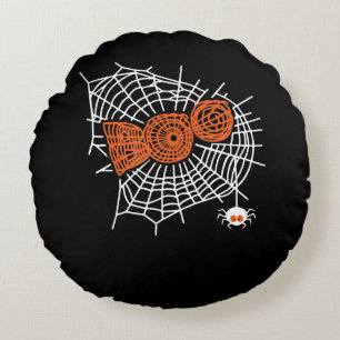 Spider Gift Boo Spider Web For Woman Funny Round Cushion