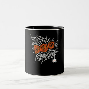 Spider Gift Boo Spider Web For Woman Funny Two-Tone Coffee Mug